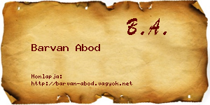 Barvan Abod névjegykártya